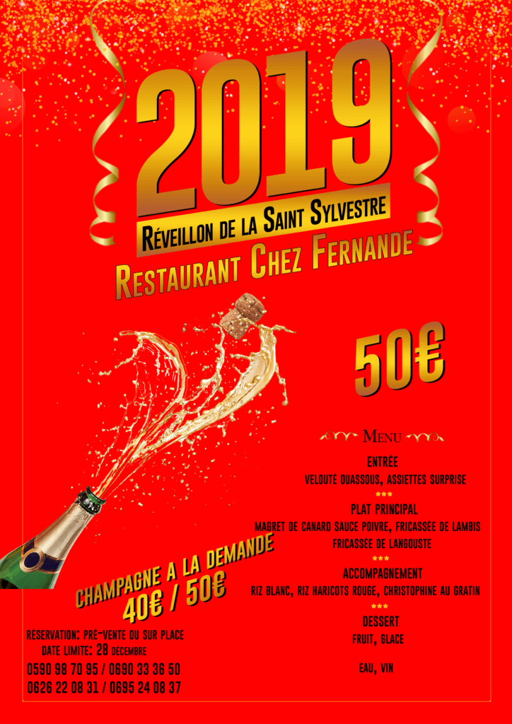 Réveillon de la Saint Sylvestre au restaurant Chez Fernande